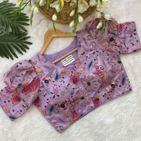 BL 6540 Silk Position Fancy Embroidery Blouse