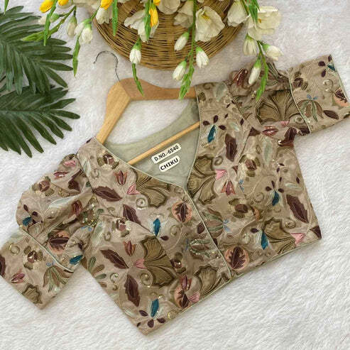 BL 6540 Silk Position Fancy Embroidery Blouse