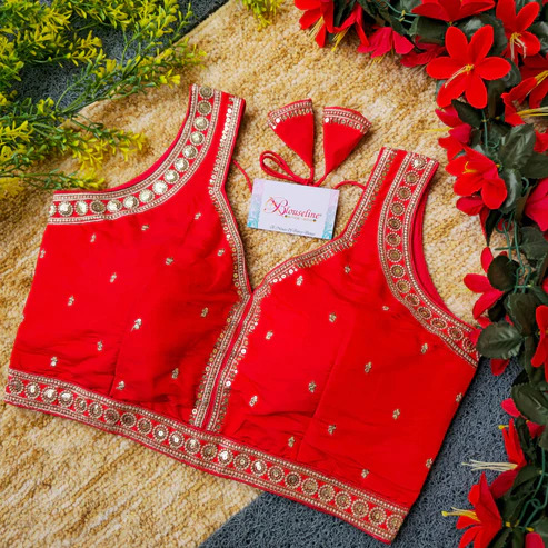 BL 6407 Silk Embroidery Blouses