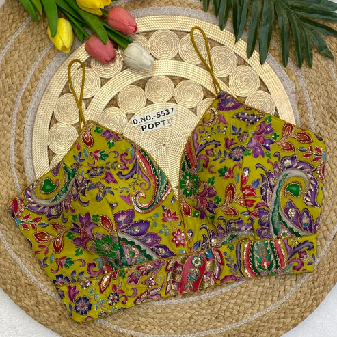 BL 5537 Spaghetti Deep V-Neck Blouse