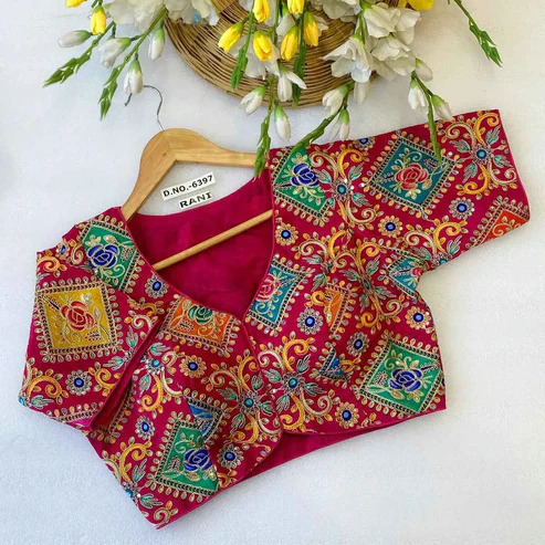 BL 6397 Viscose Crepe Position Print Blouse