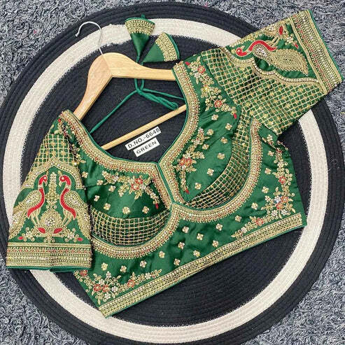 BL 6648 Premium Malai Silk Golden Zari Blouse