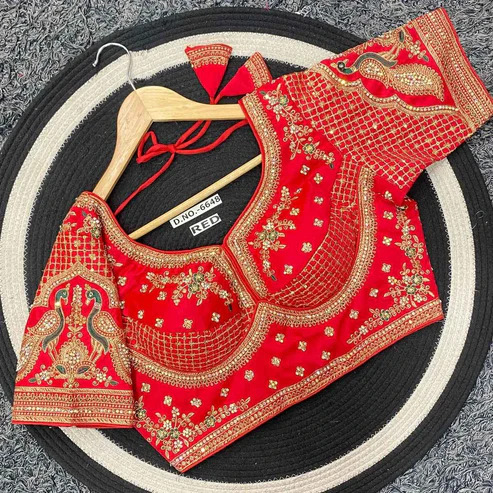 BL 6648 Premium Malai Silk Golden Zari Blouse