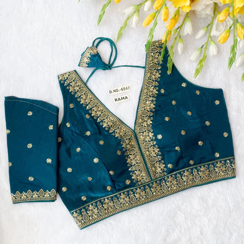 BL 6547 Fendy Silk Embroidery Blouse