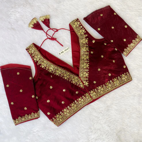 BL 6547 Fendy Silk Embroidery Blouse