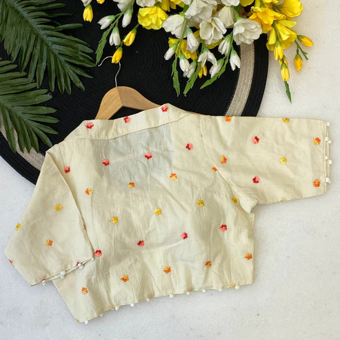 BL 6506 Collar Neck Khadi Cotton Blouse
