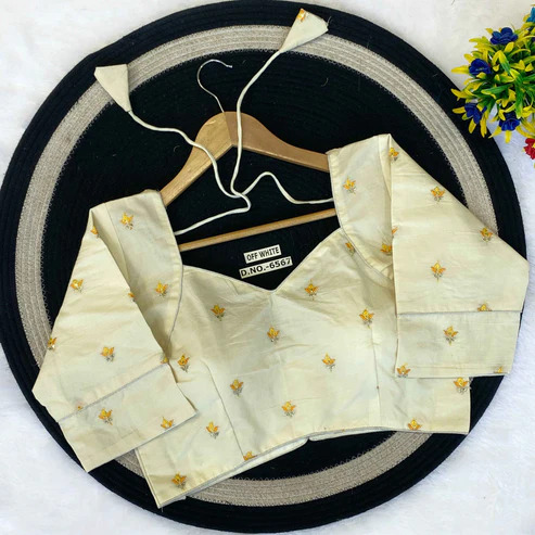 BL 6567 OFF White Khadi Cotton Designer Blouse