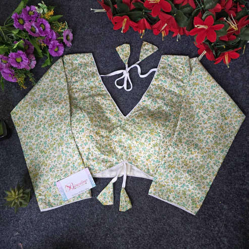 BL 6378 Trendy Camric Cotton Soft Mill Print Blouse