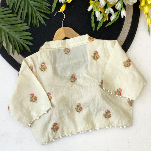 BL 6505 Collar Neck Khadi Cotton Blouse
