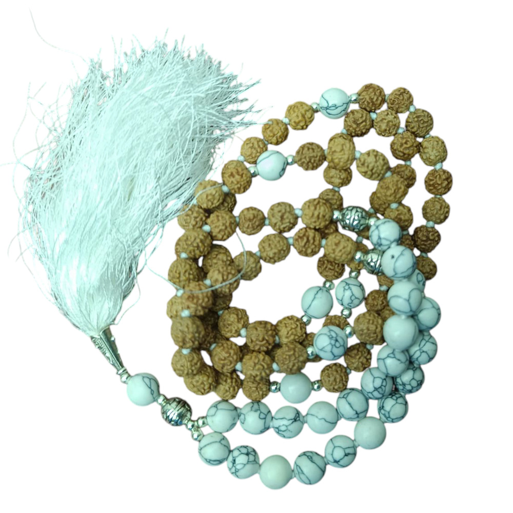 Howlite ANd Rudraksha Mala