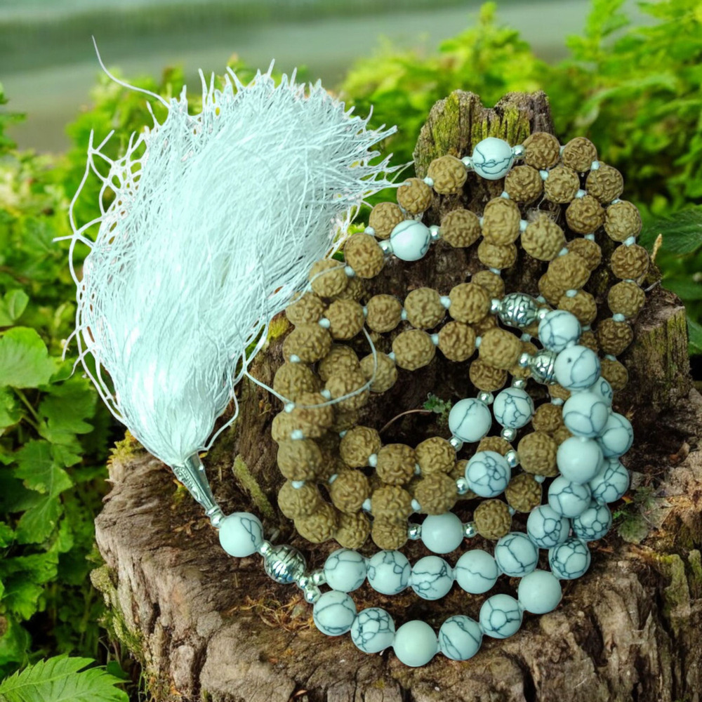 Howlite ANd Rudraksha Mala