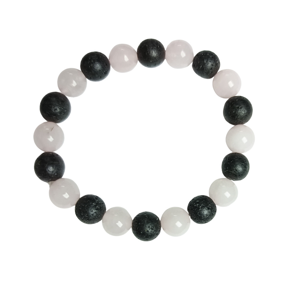 Rose Quartz And Lava Beads