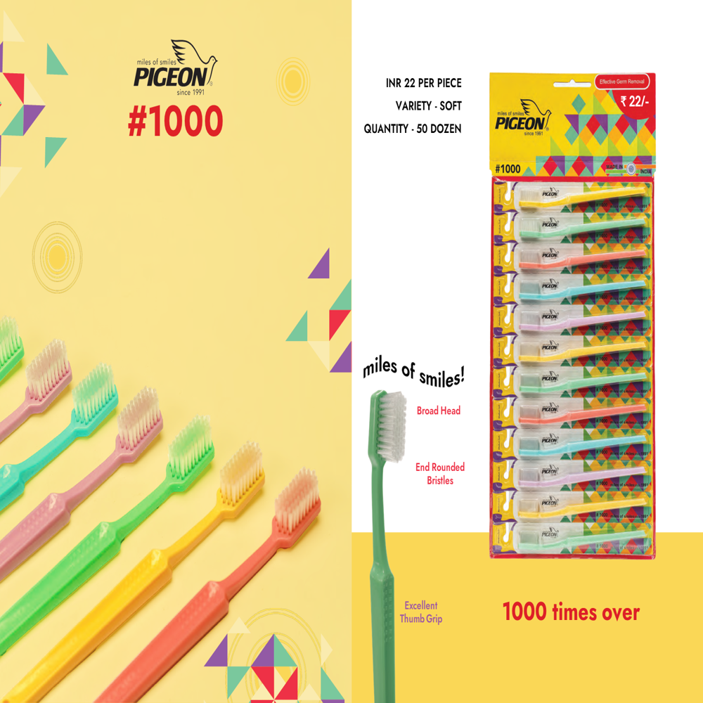 Pigeon 1000 - Bristle Color: Multi