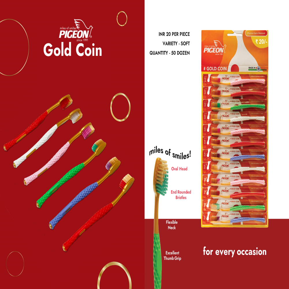 Pigeon Gold-Coin - Bristle Color: Multi