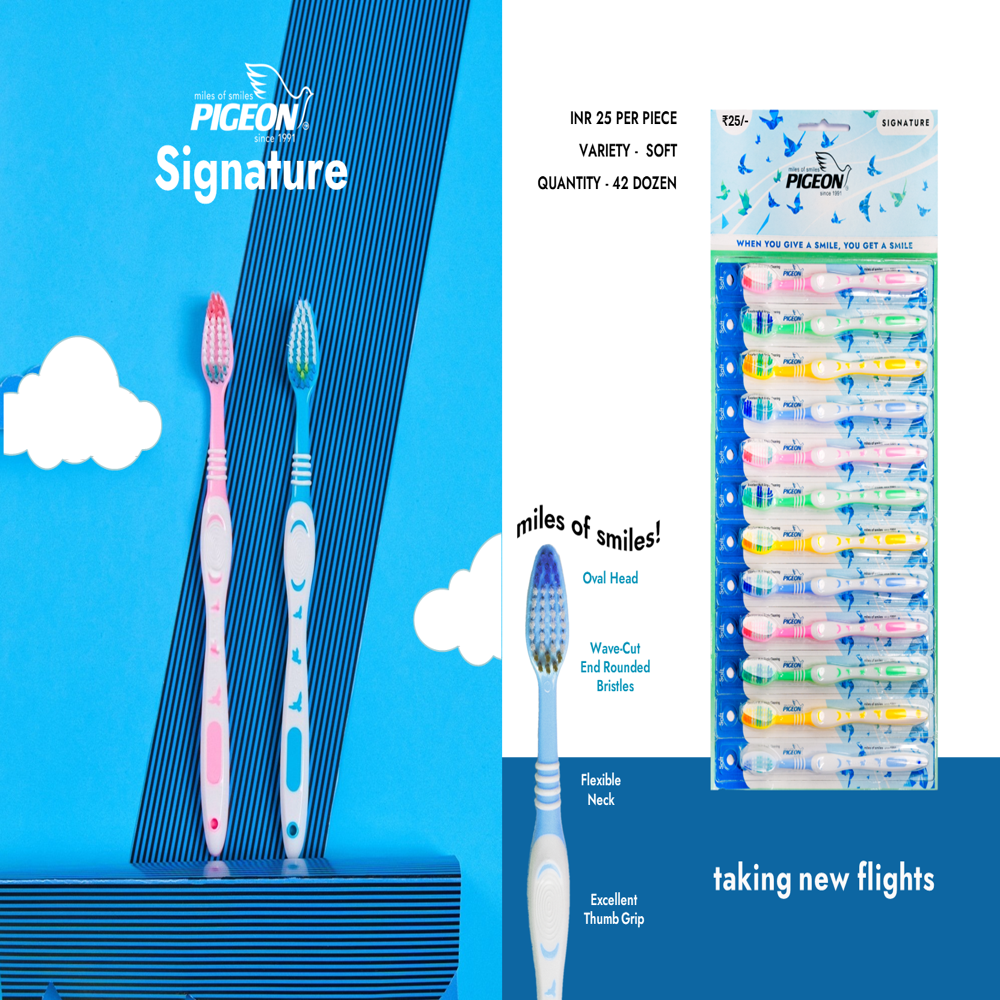 Pigeon Signature - Bristle Color: Multi