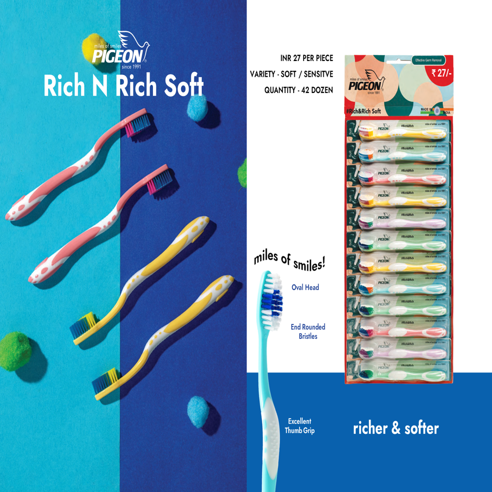 Pigeon Rich N Rich - Bristle Color: Multi