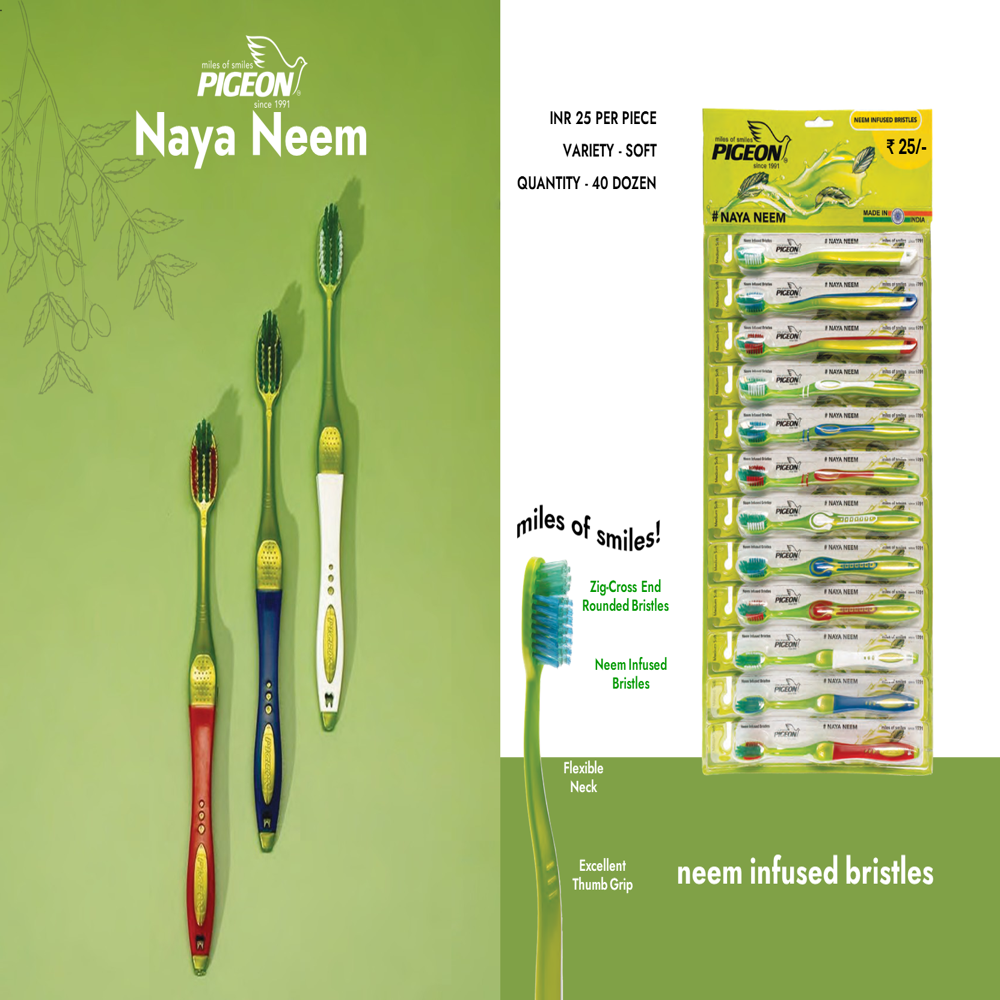 Pigeon Naya Neem - Bristle Color: Multi