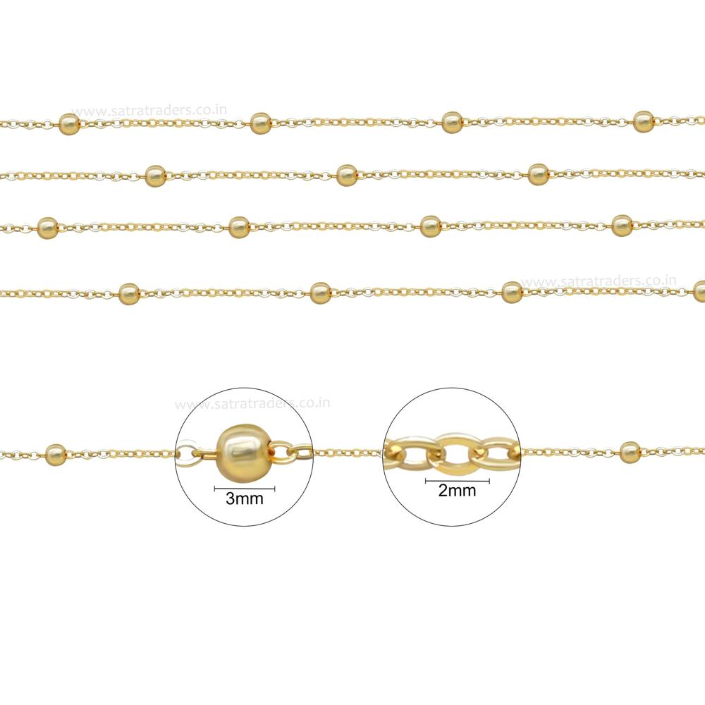 Iron Chain (Indian Plating) | Size : 2mm | Qty : 100grm | IP10