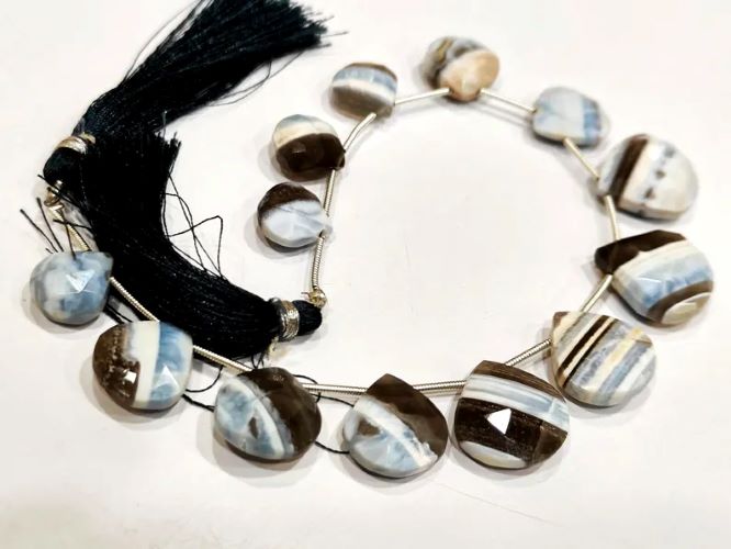 Natural Boulder Opal Briolette heart shape 12-14mm Beads Sold Per strand 8 inches Long 