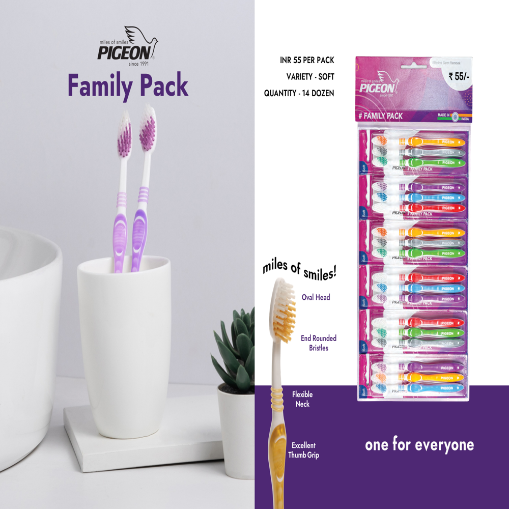 Pigeon Family Pack - Bristle Color: Multi