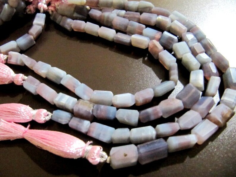 Natural Lavender Blue Opal Nugget Tumbled 9-10mm Beads Strand 8 inch Long