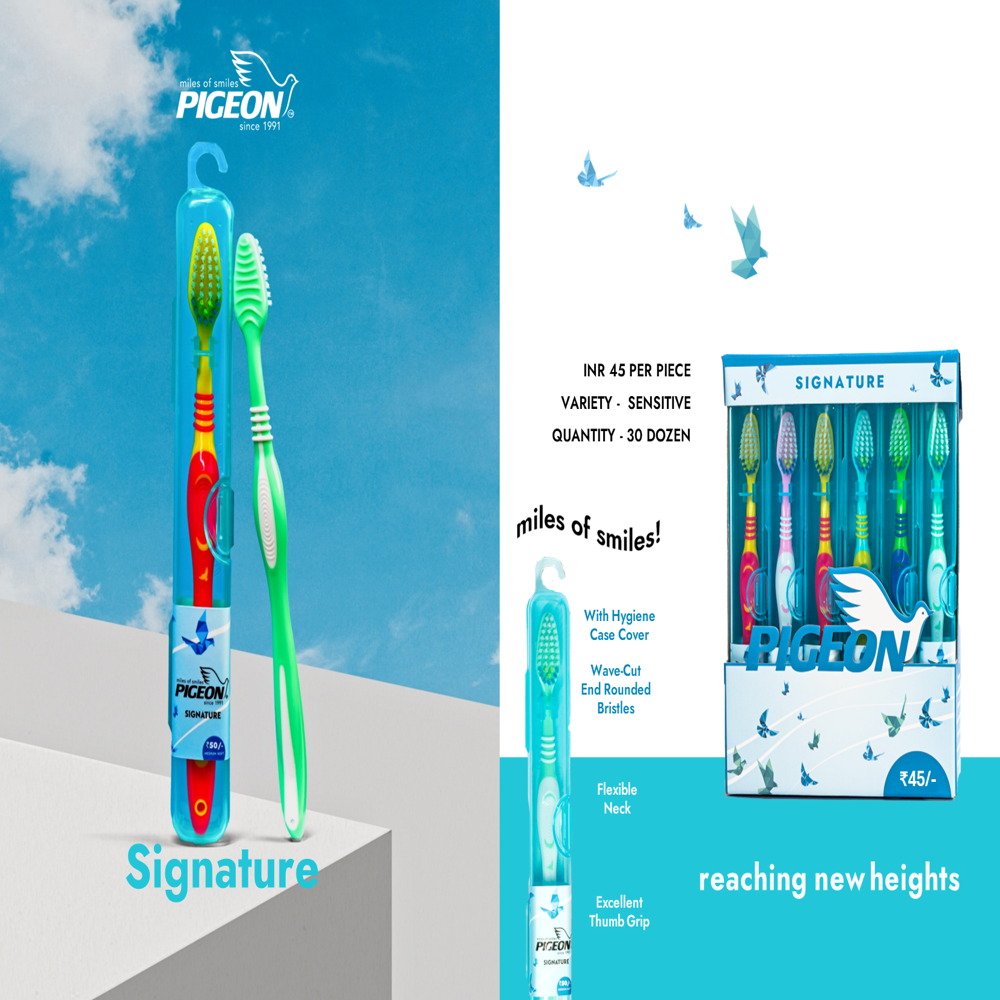 Pigeon Signature In Hygiene Case - Bristle Color: Multi