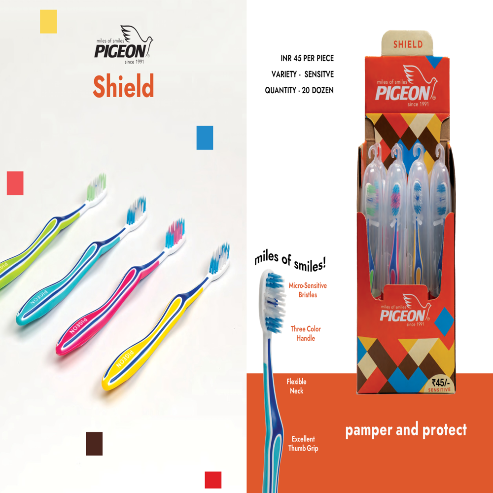 Pigeon Shield In Hygenic Case - Bristle Color: Multi