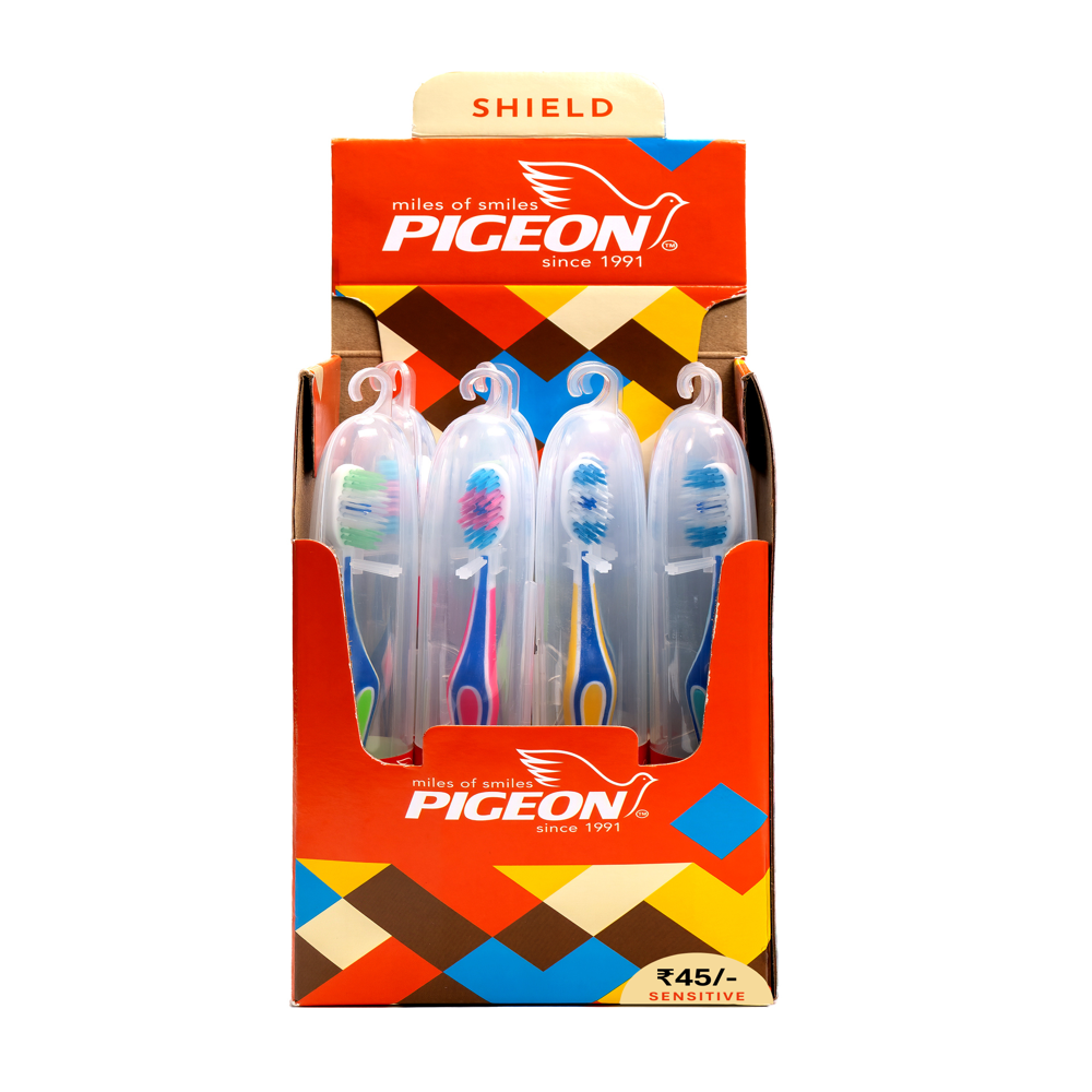 Pigeon Shield In Hygenic Case - Bristle Color: Multi