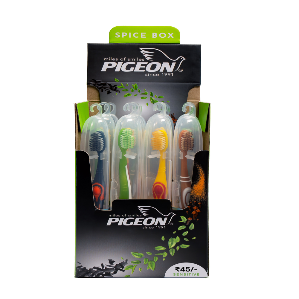 Pigeon Spice Box In Hygenic Case - Bristle Color: Multi