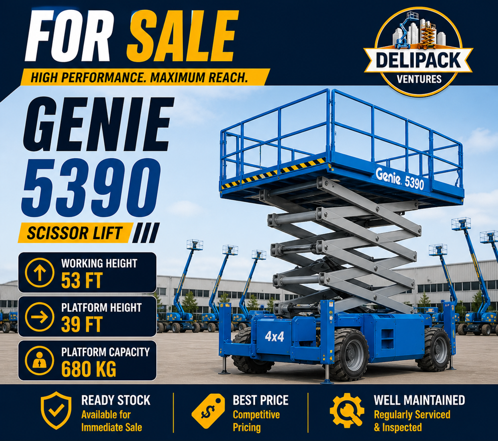 Genie Gs5390 Hydraulic Scissor Lift - Capacity: 7-10 Persons Or 227 Kg (500 Lbs)