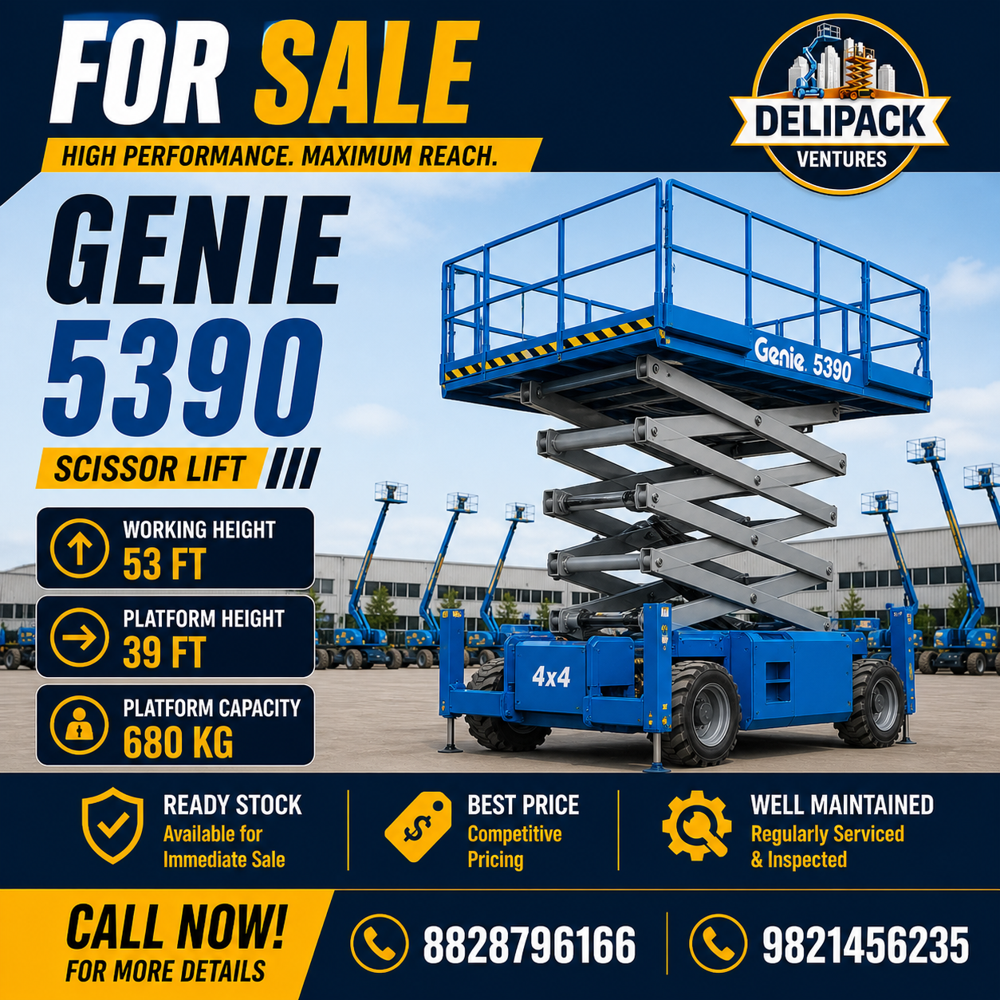 Genie Gs-5390 Hydraulic Scissor Lift - Capacity: 7-10 Persons Or 227 Kg (500 Lbs)