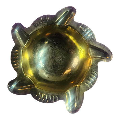 3 No Line Gold Plated Pooja Diya