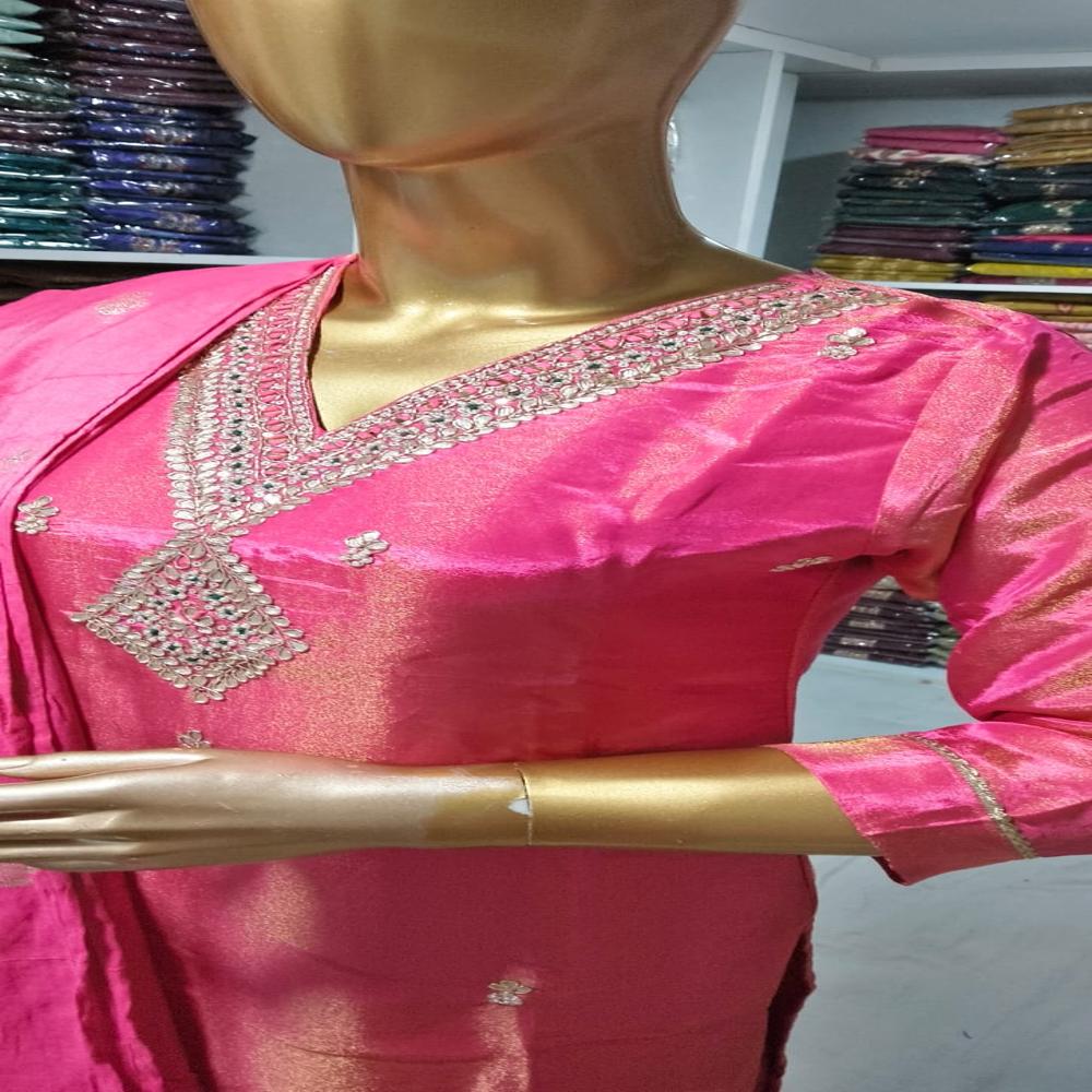 TISSU CHANDERI DUPATTA HAND WORK 3 PIECE