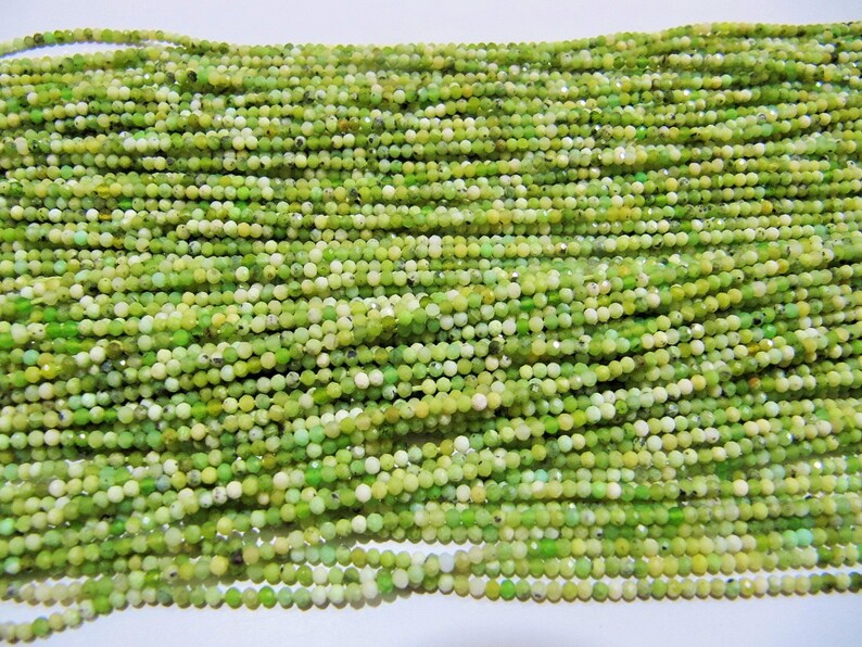Natural Green Opal Gemstone Rondelle Faceted Beads Size 2mm Natural Green Color Beads Strands 13 Inches Long