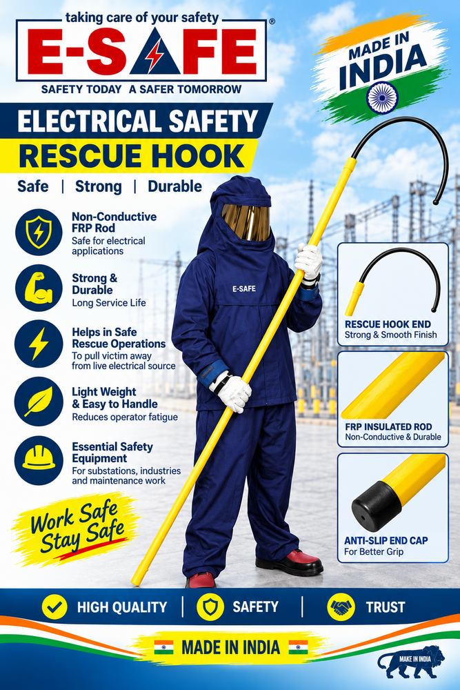 Electrical Safety Rescue Hook - Color: Yellow Pole