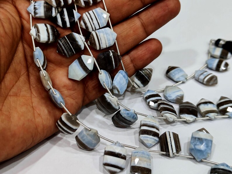 Natural Boulder Opal Hexagan Shape 18 to 20mm beads Sold Per Strand 8 Inches Long