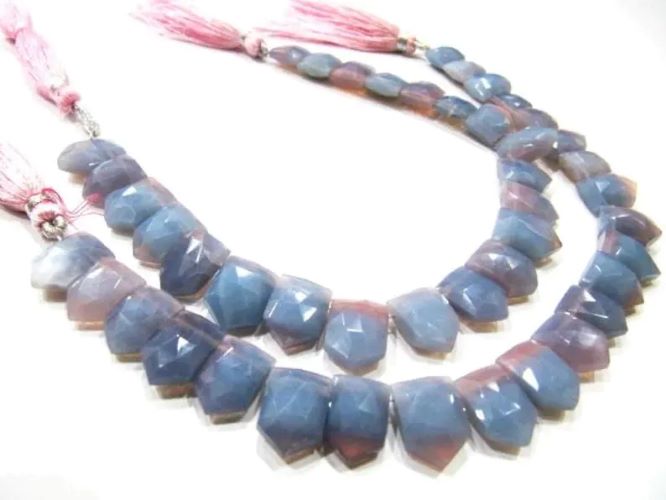Natural Lavender Blue Opal Fancy arrow Shape Briolette 10X15mm beads  Gemstone  Strand 8 inch Long