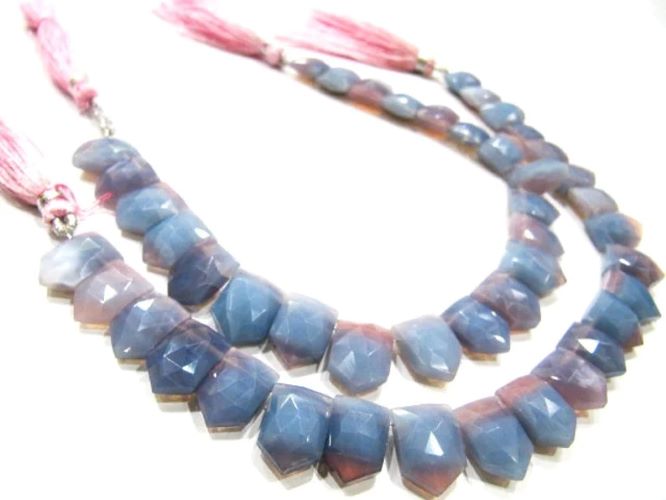 Natural Lavender Blue Opal Fancy arrow Shape Briolette 10X15mm beads  Gemstone  Strand 8 inch Long