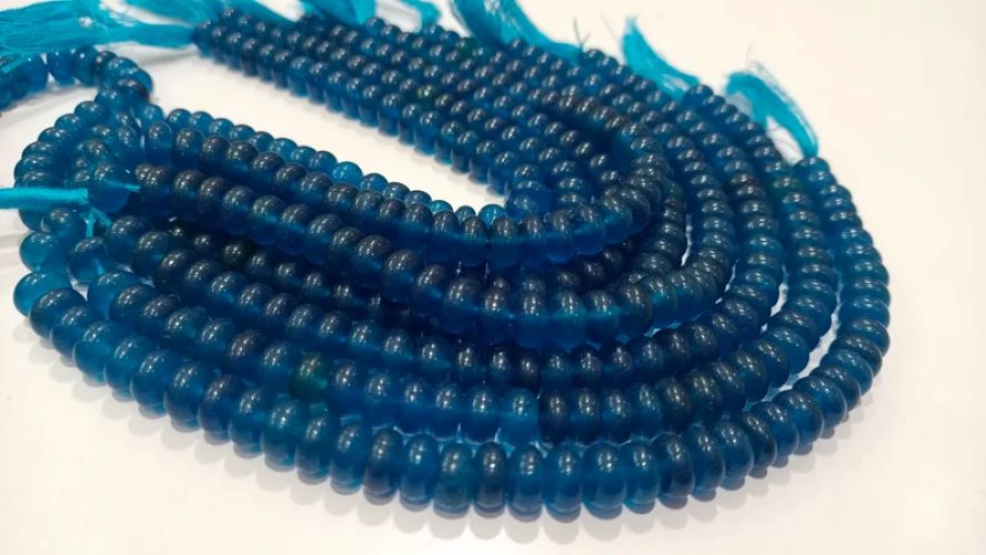 Natural Neon Apatite Rondelle Plain Smooth 6mm & 8mm Gemstone Beads Sold Per Strand 8 Inches long