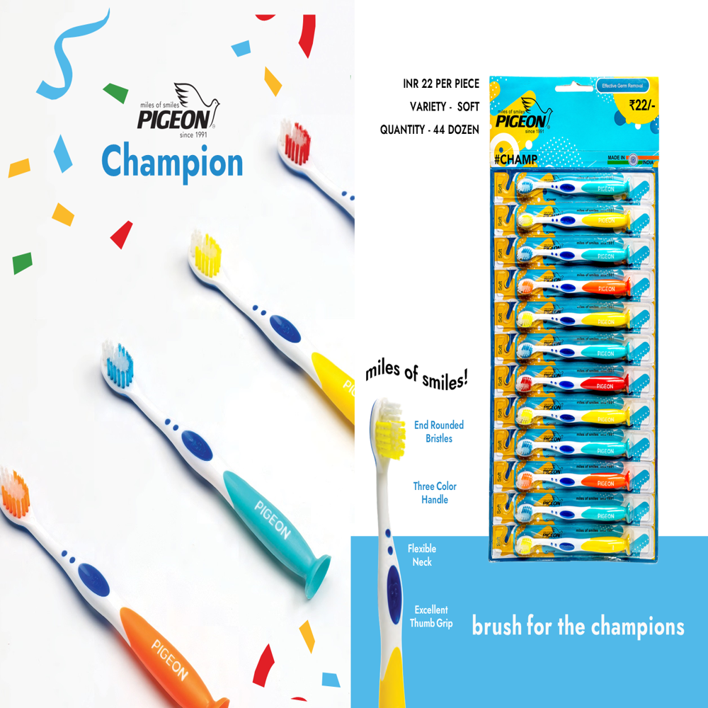 Pigeon Champion - Bristle Color: Multi