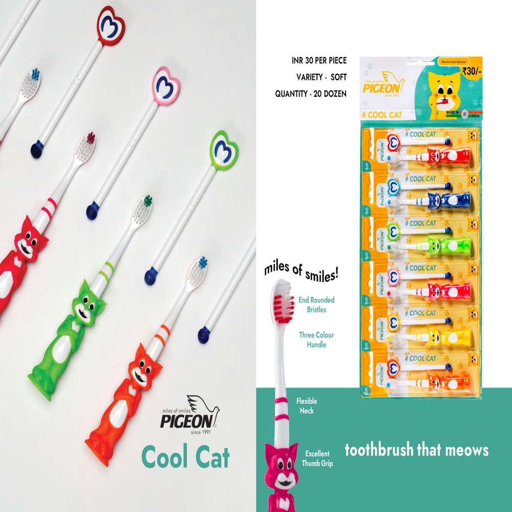 Pigeon Cool Cat - Bristle Color: Multi