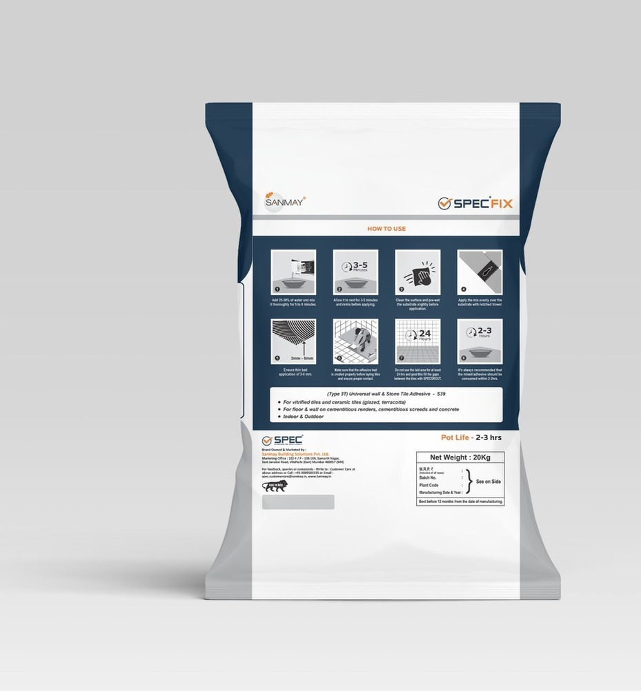 20kg S39 Universal Wall And Stone Tile Adhesive