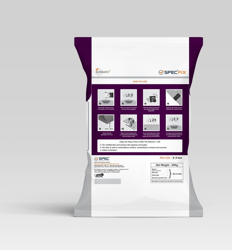 20kg S29 Heavy Floor And Wall Tile Adhesive