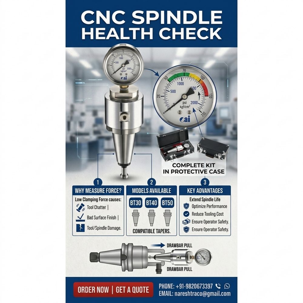 Spindle Clamping Force Guage (BT30/BT40/BT50) : CNC Health Check