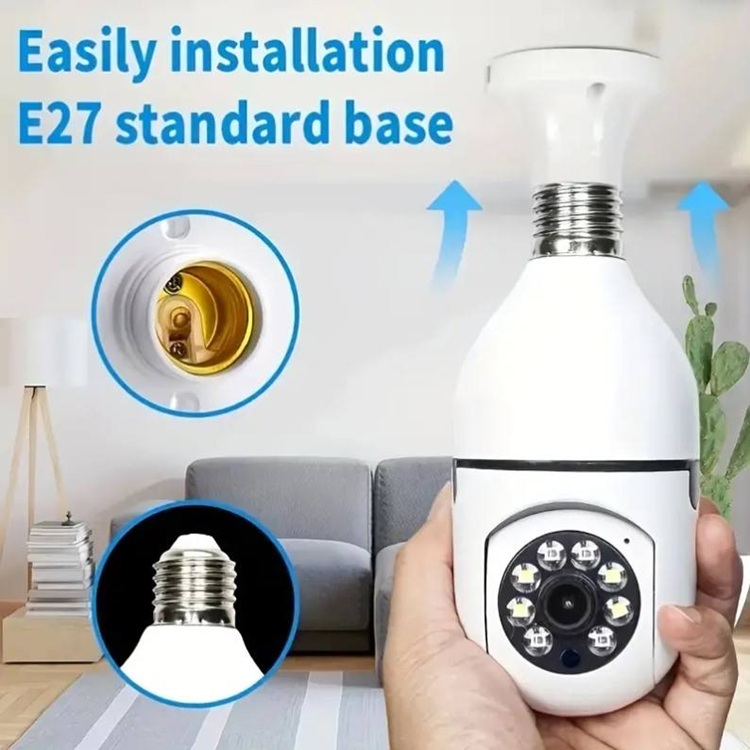 Exclusive E27 Night Vision Wireless Light Bulb Camera 360 Cctv 5G /2.4G Wi Fi Mini Ip Digital Camera available for sales 