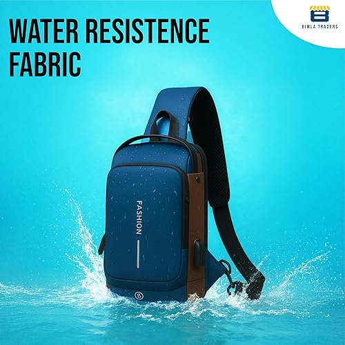 Sling Bag - Blue - Brown