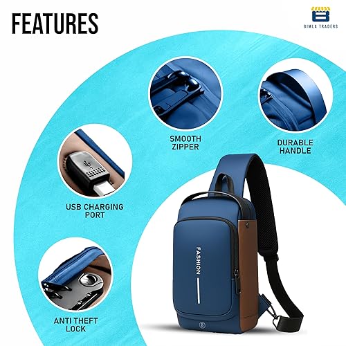 Sling Bag - Blue - Brown