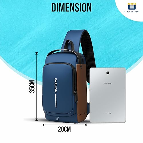 Sling Bag - Blue - Brown