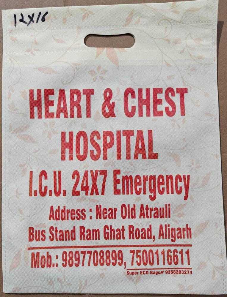 D cut printed size 12 x16 Non Woven Bag