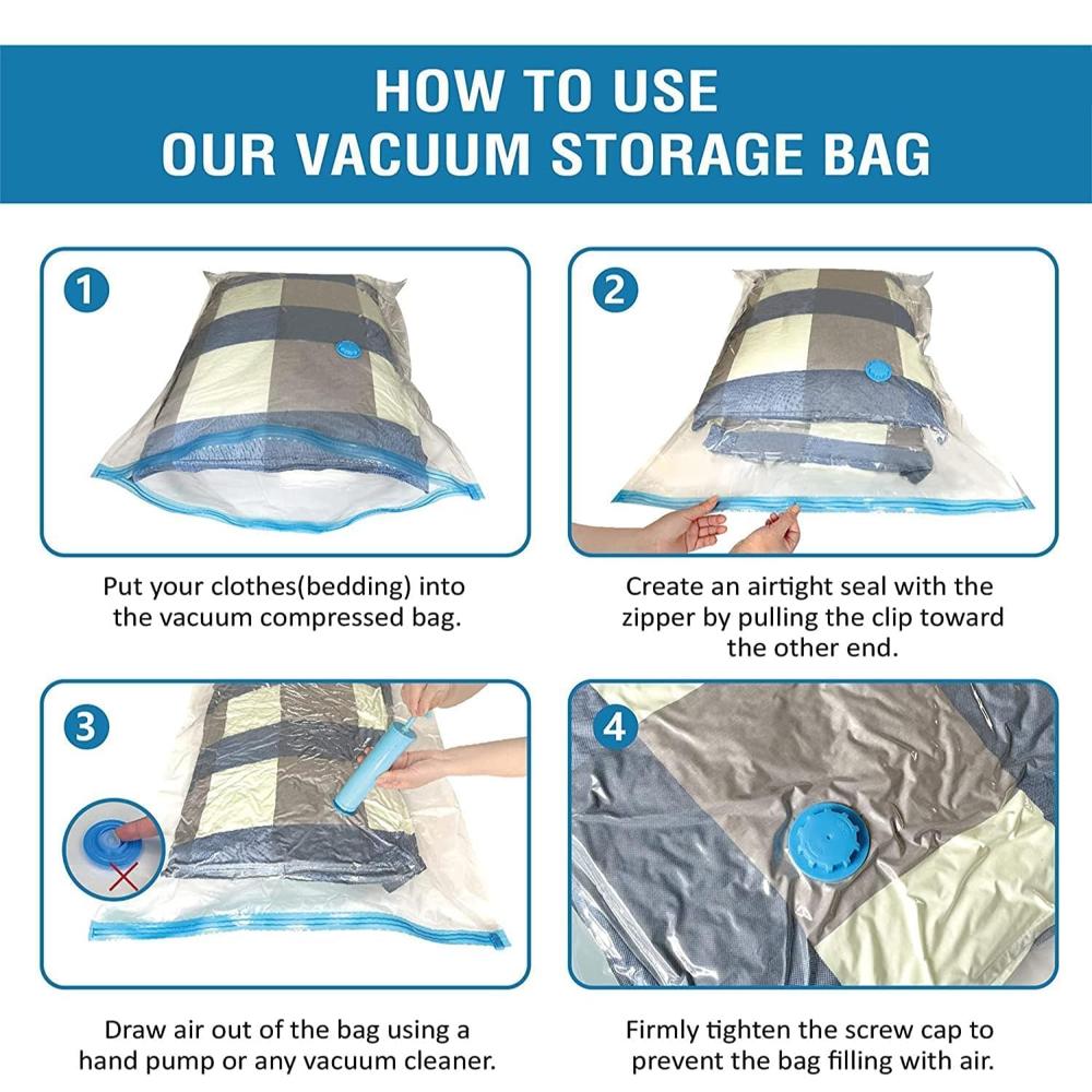 Vacuum Storage Bags for Clothes with Hand Pump 